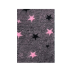 Grå vetbed lyserøde sorte stjerner 75x100cm